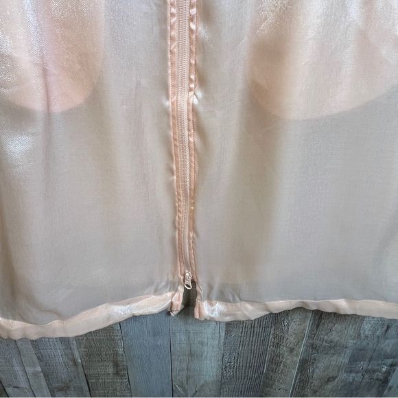 Future Collective Peach Color Organza Hooded Jacket w/Zippered Front & Pockets - Picture 6 of 15